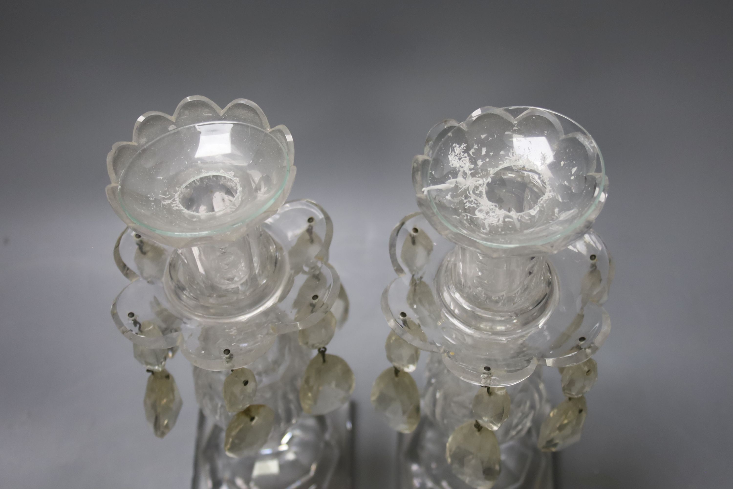 A pair of cut glass lustres, circa 1800